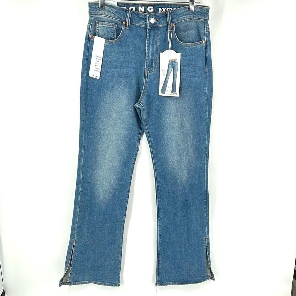 S.O.N.G. Comfort Vintage Stretch bootcut flare jeans high rise NEW 9 29 NWT slit